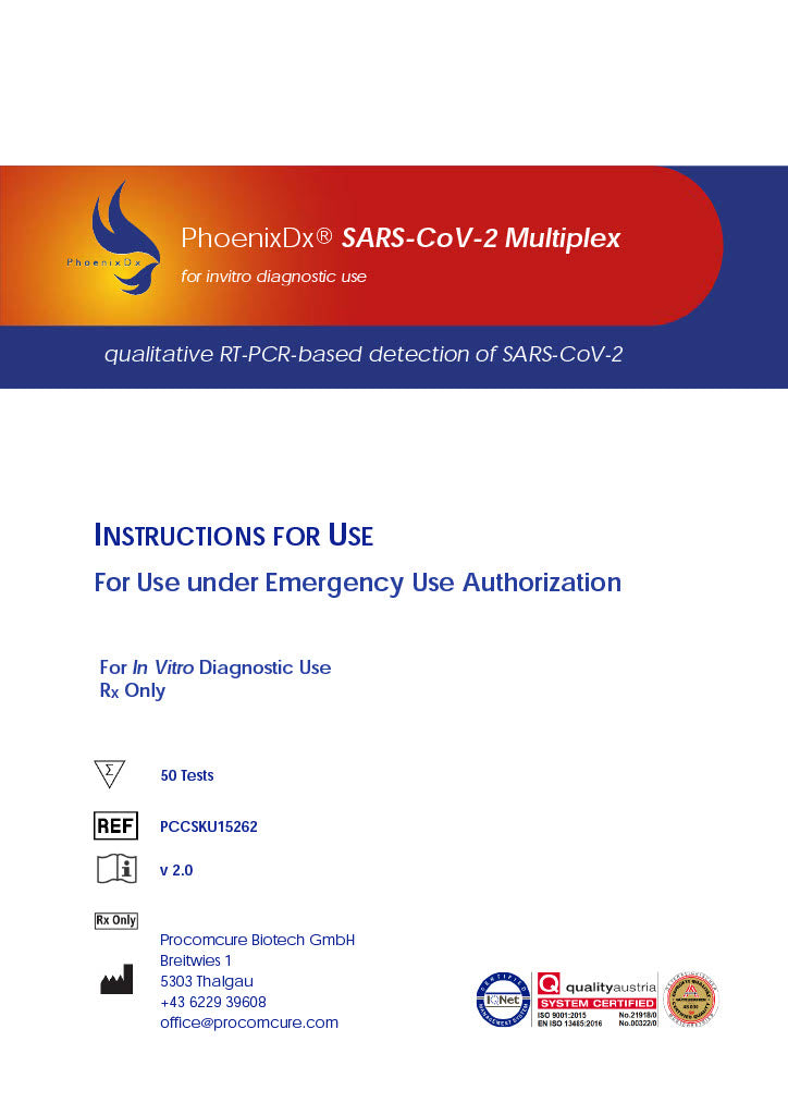 PhoenixDx® SARS-CoV-2 Multiplex IVD (FDA EUA) (50 Tests Per Kit) - TRAXSKU015