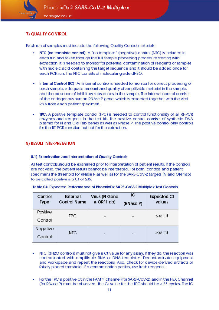 PhoenixDx® SARS-CoV-2 Multiplex IVD (FDA EUA) (50 Tests Per Kit) - TRAXSKU015