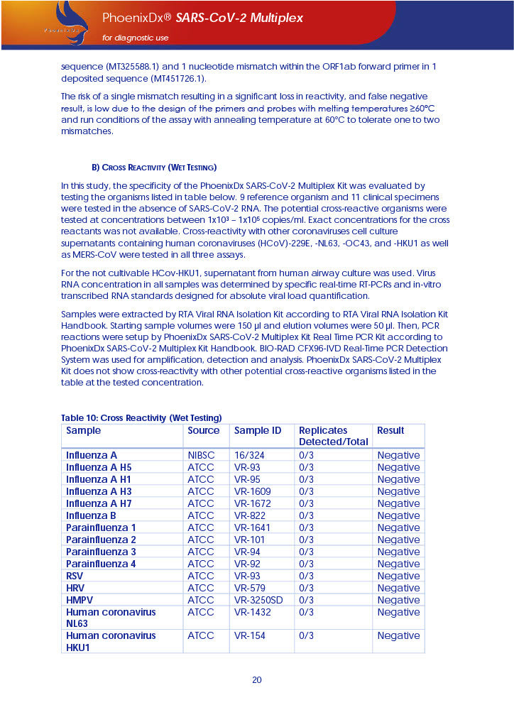 PhoenixDx® SARS-CoV-2 Multiplex IVD (FDA EUA) (50 Tests Per Kit) - TRAXSKU015