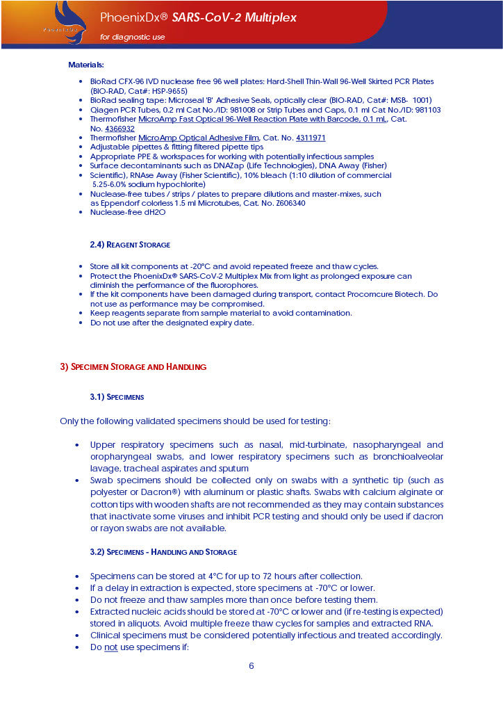 PhoenixDx® SARS-CoV-2 Multiplex IVD (FDA EUA) (50 Tests Per Kit) - TRAXSKU015