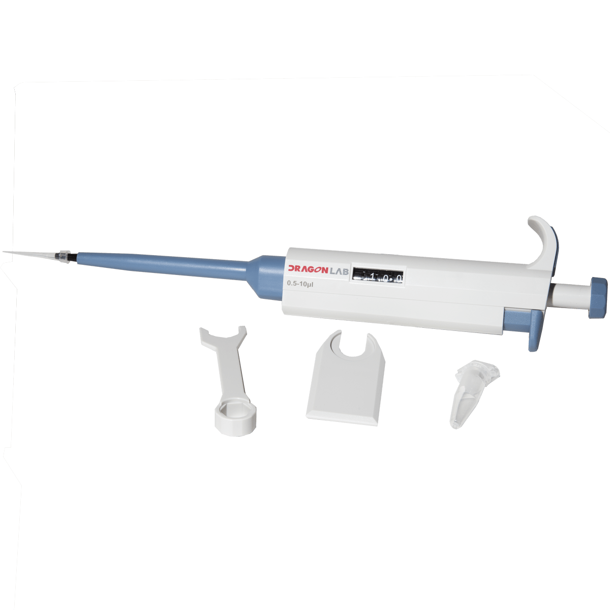 DragonLab 0.5-10 uL TopPette Single Channel Adjustable Volume Mechanical Pipettor - TRAXSKU003